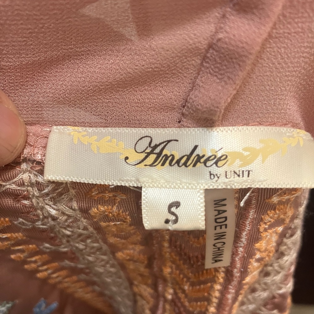 Elegant Pink and Brown Velvet Women's kimono size s - Picture 7 of 7